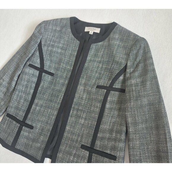 💙 Kasper Metallic Thread Blazer Size 10 Office Formal Contemporary - Picture 2 of 8